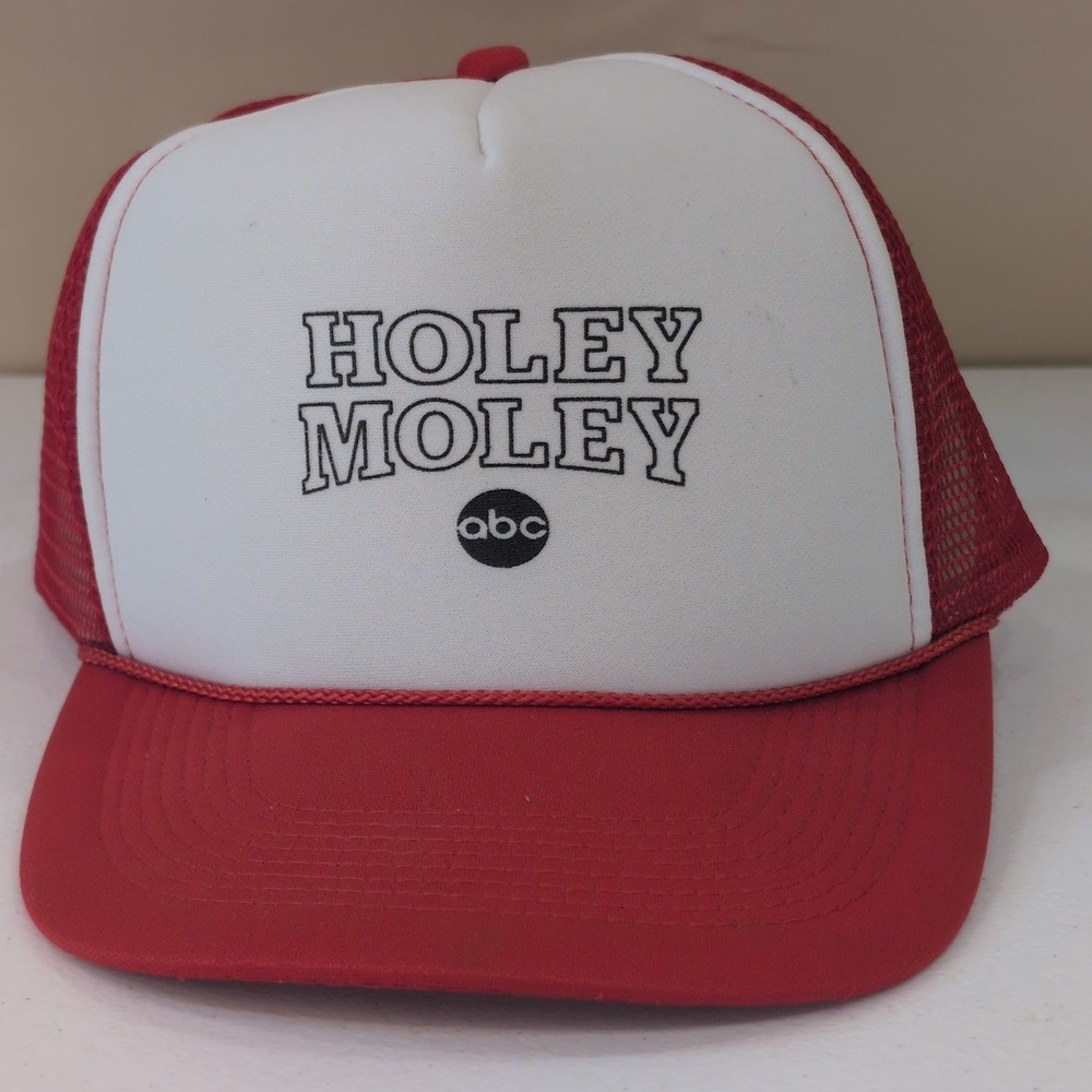 Holey Moley ABC TV Show Trucker Hat Red White Otto Collection Cap RARE!‎